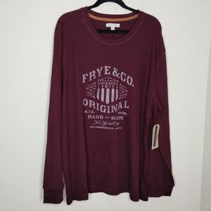 Frye & Co. Burgundy Thermal Graphic Long Sleeve Tee Men's Size 3X